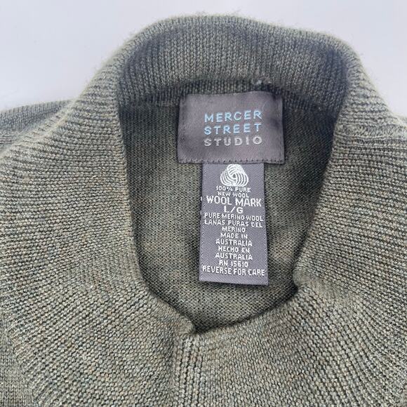 Mercer Street Studio‎ Wool Dark Green L Sweater - Picture 3 of 5